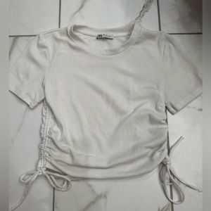 Zara Sinched White Top
